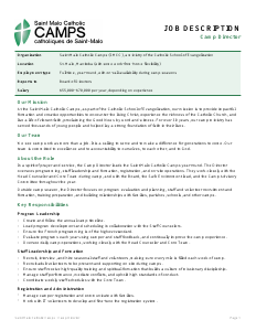 Camp Director Job Description (PDF)